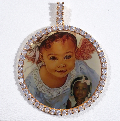 LARGE 3D CIRCLE CUSTOM PICTURE PENDANT
