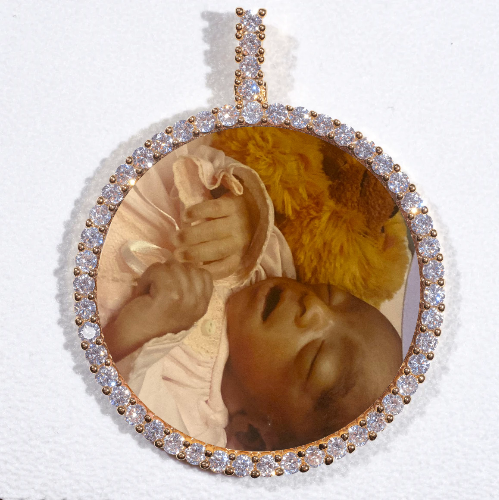LARGE 3D CIRCLE CUSTOM PICTURE PENDANT