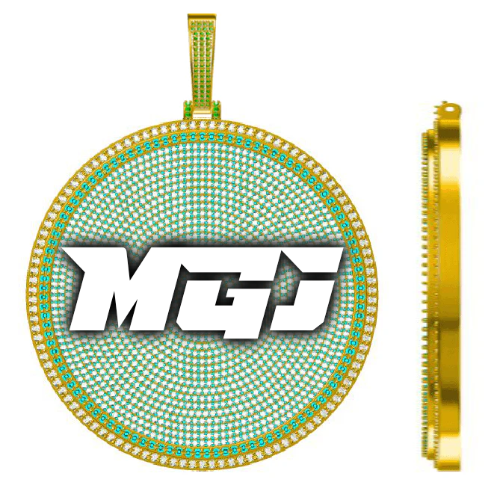 CUSTOM LETTER NECKLACE 3D BIG DISC