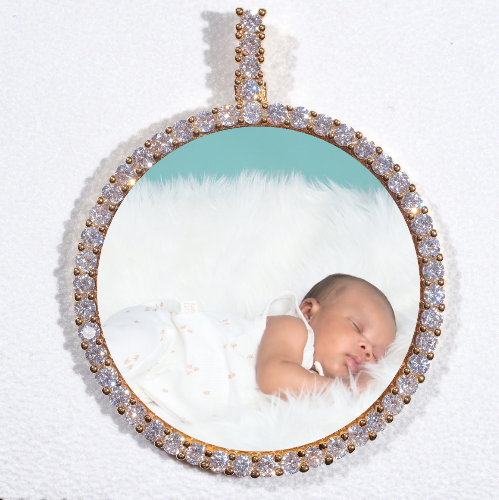 LARGE 3D CIRCLE CUSTOM PICTURE PENDANT