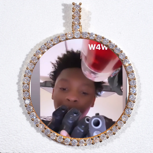 LARGE 3D CIRCLE CUSTOM PICTURE PENDANT