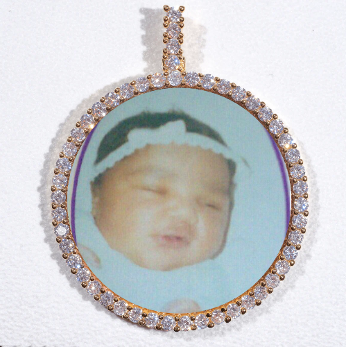LARGE 3D CIRCLE CUSTOM PICTURE PENDANT