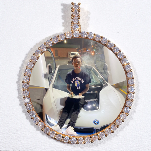 LARGE 3D CIRCLE CUSTOM PICTURE PENDANT