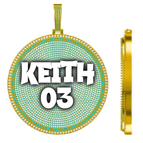 CUSTOM LETTER NECKLACE 3D BIG DISC