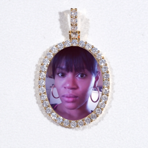 3D Oval Custom Picture Pendant