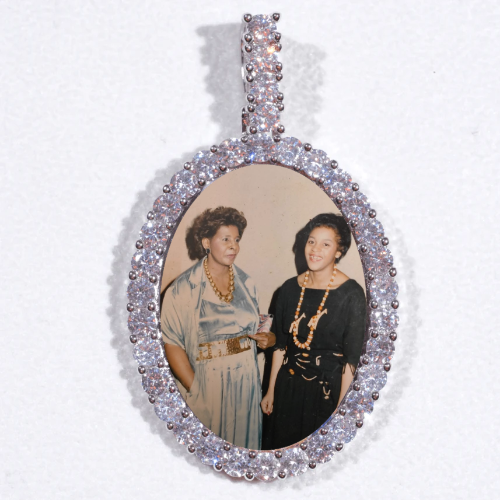 Large 3D Oval Custom Picture Pendant