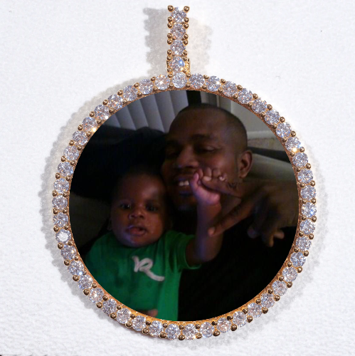 LARGE 3D CIRCLE CUSTOM PICTURE PENDANT