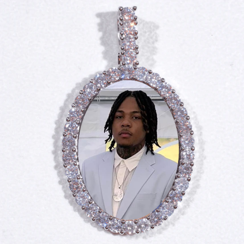 Large 3D Oval Custom Picture Pendant