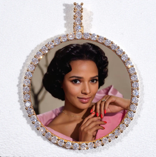 LARGE 3D CIRCLE CUSTOM PICTURE PENDANT