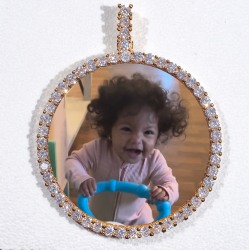 LARGE 3D CIRCLE CUSTOM PICTURE PENDANT