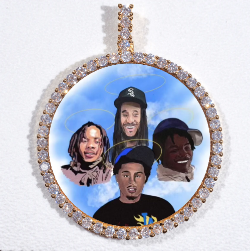 LARGE 3D CIRCLE CUSTOM PICTURE PENDANT