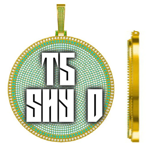 CUSTOM LETTER NECKLACE 3D BIG DISC
