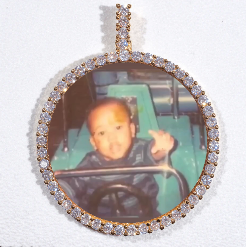 LARGE 3D CIRCLE CUSTOM PICTURE PENDANT