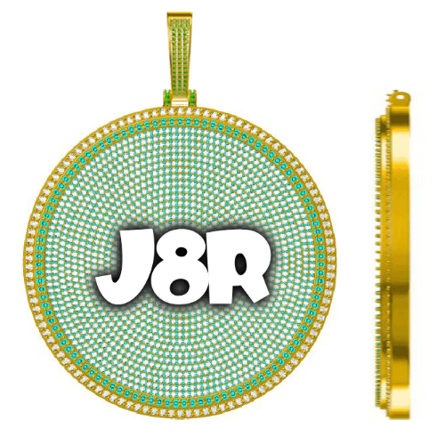 CUSTOM LETTER NECKLACE 3D BIG DISC