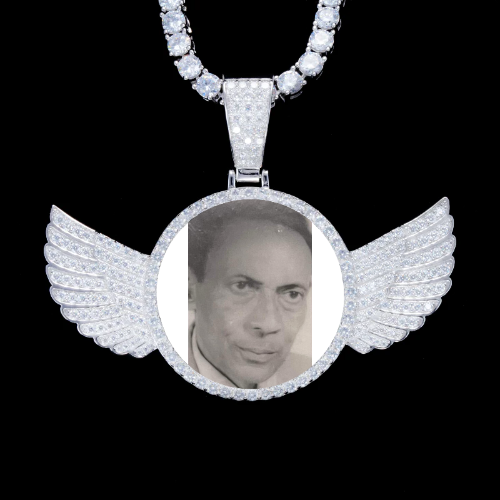 925S & VVS Moissanite 3D Wing Custom Picture Pendant