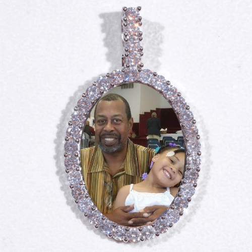Large 3D Oval Custom Picture Pendant