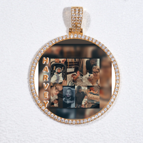 MEDIUM 3D CIRCLE CUSTOM PICTURE PENDANT