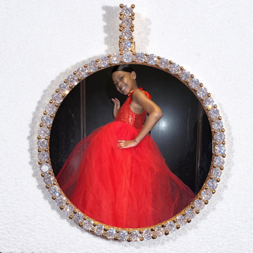 LARGE 3D CIRCLE CUSTOM PICTURE PENDANT