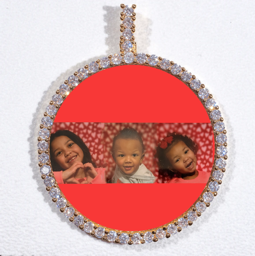 LARGE 3D CIRCLE CUSTOM PICTURE PENDANT