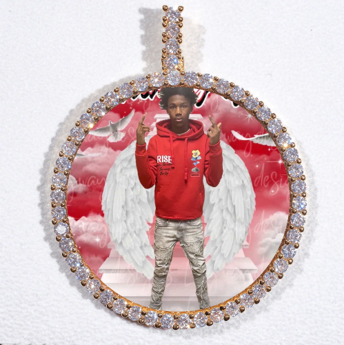 LARGE 3D CIRCLE CUSTOM PICTURE PENDANT