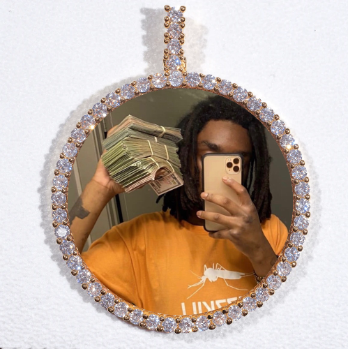 LARGE 3D CIRCLE CUSTOM PICTURE PENDANT