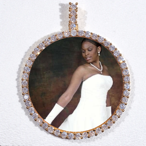 LARGE 3D CIRCLE CUSTOM PICTURE PENDANT
