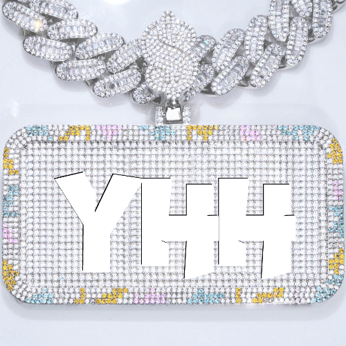 CUSTOM LETTER NECKLACE 3D COLORFUL SQUARE