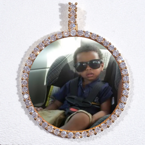 LARGE 3D CIRCLE CUSTOM PICTURE PENDANT