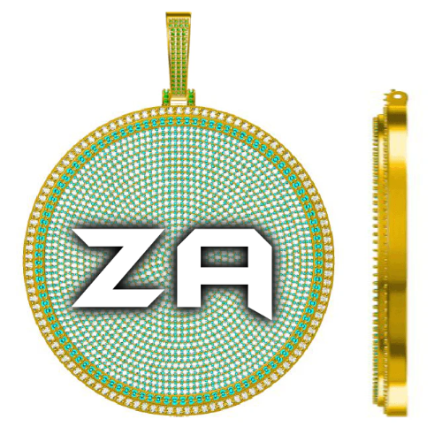 CUSTOM LETTER NECKLACE 3D BIG DISC