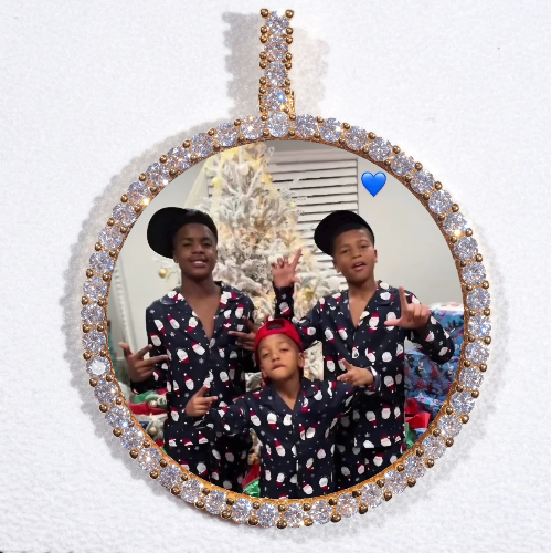 LARGE 3D CIRCLE CUSTOM PICTURE PENDANT