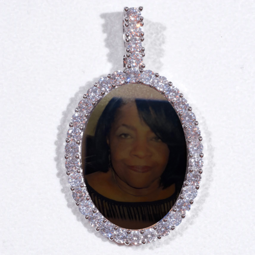 Large 3D Oval Custom Picture Pendant