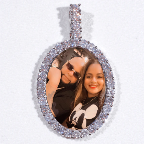 Large 3D Oval Custom Picture Pendant