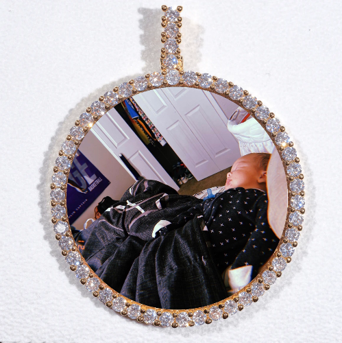 LARGE 3D CIRCLE CUSTOM PICTURE PENDANT