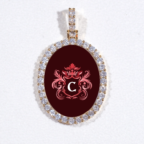 3D Oval Custom Picture Pendant