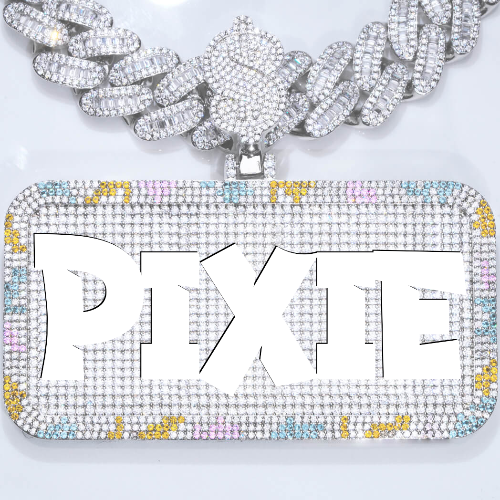 CUSTOM LETTER NECKLACE 3D COLORFUL SQUARE