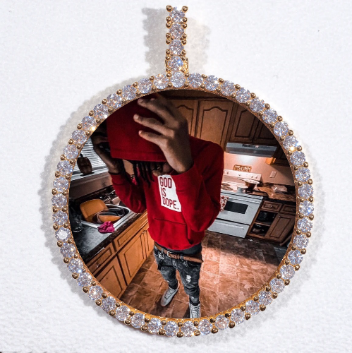 LARGE 3D CIRCLE CUSTOM PICTURE PENDANT