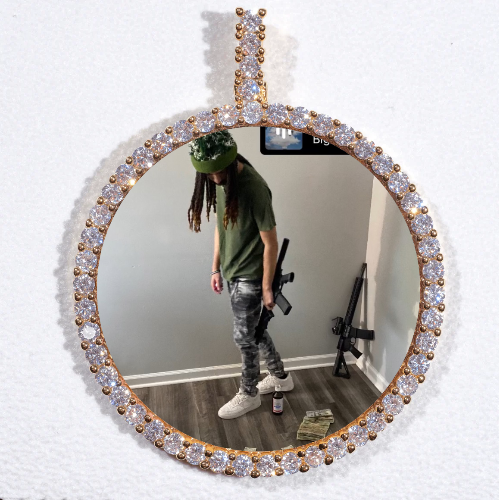 LARGE 3D CIRCLE CUSTOM PICTURE PENDANT