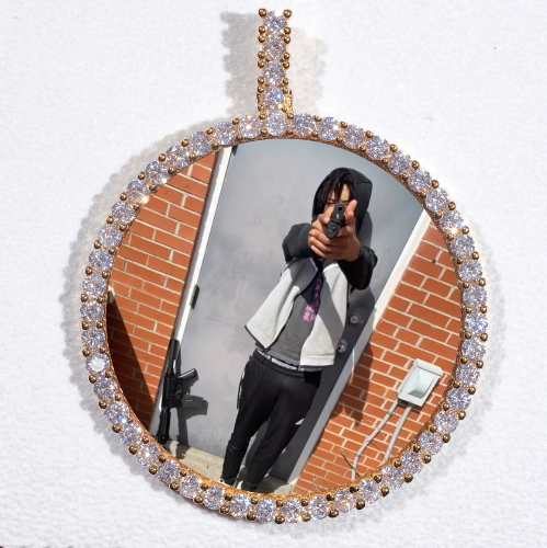 LARGE 3D CIRCLE CUSTOM PICTURE PENDANT