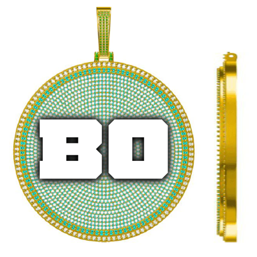 CUSTOM LETTER NECKLACE 3D BIG DISC