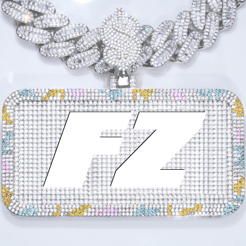 CUSTOM LETTER NECKLACE 3D COLORFUL SQUARE