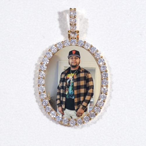 3D Oval Custom Picture Pendant