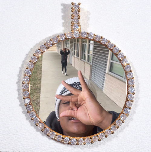 LARGE 3D CIRCLE CUSTOM PICTURE PENDANT
