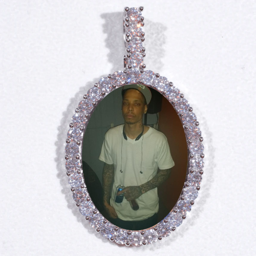 Large 3D Oval Custom Picture Pendant