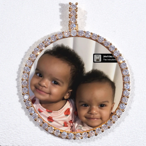LARGE 3D CIRCLE CUSTOM PICTURE PENDANT