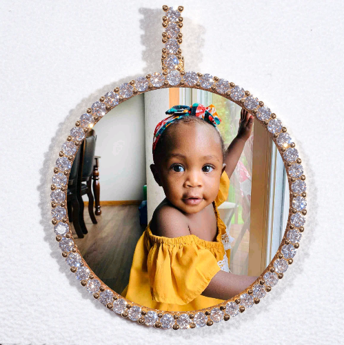 LARGE 3D CIRCLE CUSTOM PICTURE PENDANT
