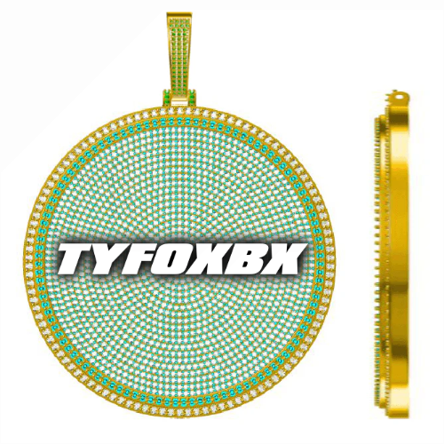CUSTOM LETTER NECKLACE 3D BIG DISC