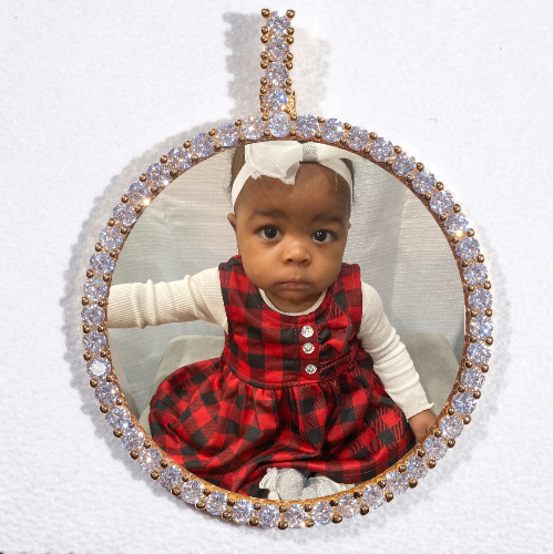 LARGE 3D CIRCLE CUSTOM PICTURE PENDANT