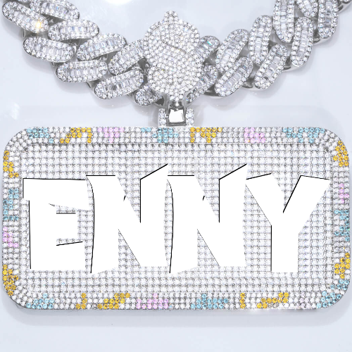 CUSTOM LETTER NECKLACE 3D COLORFUL SQUARE
