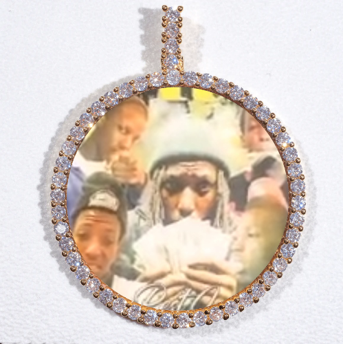LARGE 3D CIRCLE CUSTOM PICTURE PENDANT