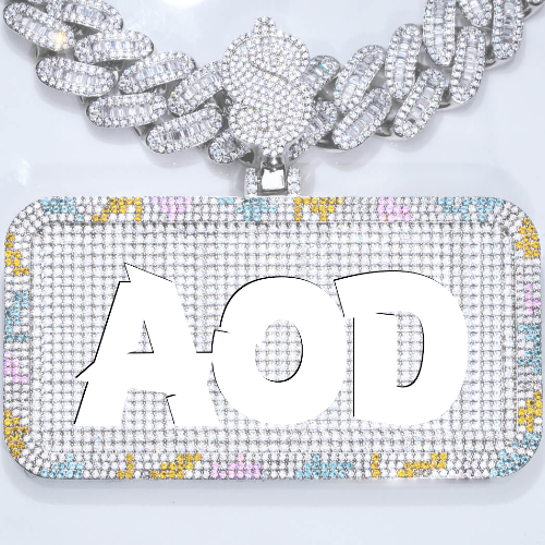 CUSTOM LETTER NECKLACE 3D COLORFUL SQUARE